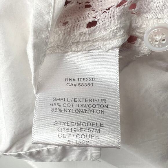 Equipment White Lace Sleeveless Button Up Blouse Size Medium - Picture 5 of 9